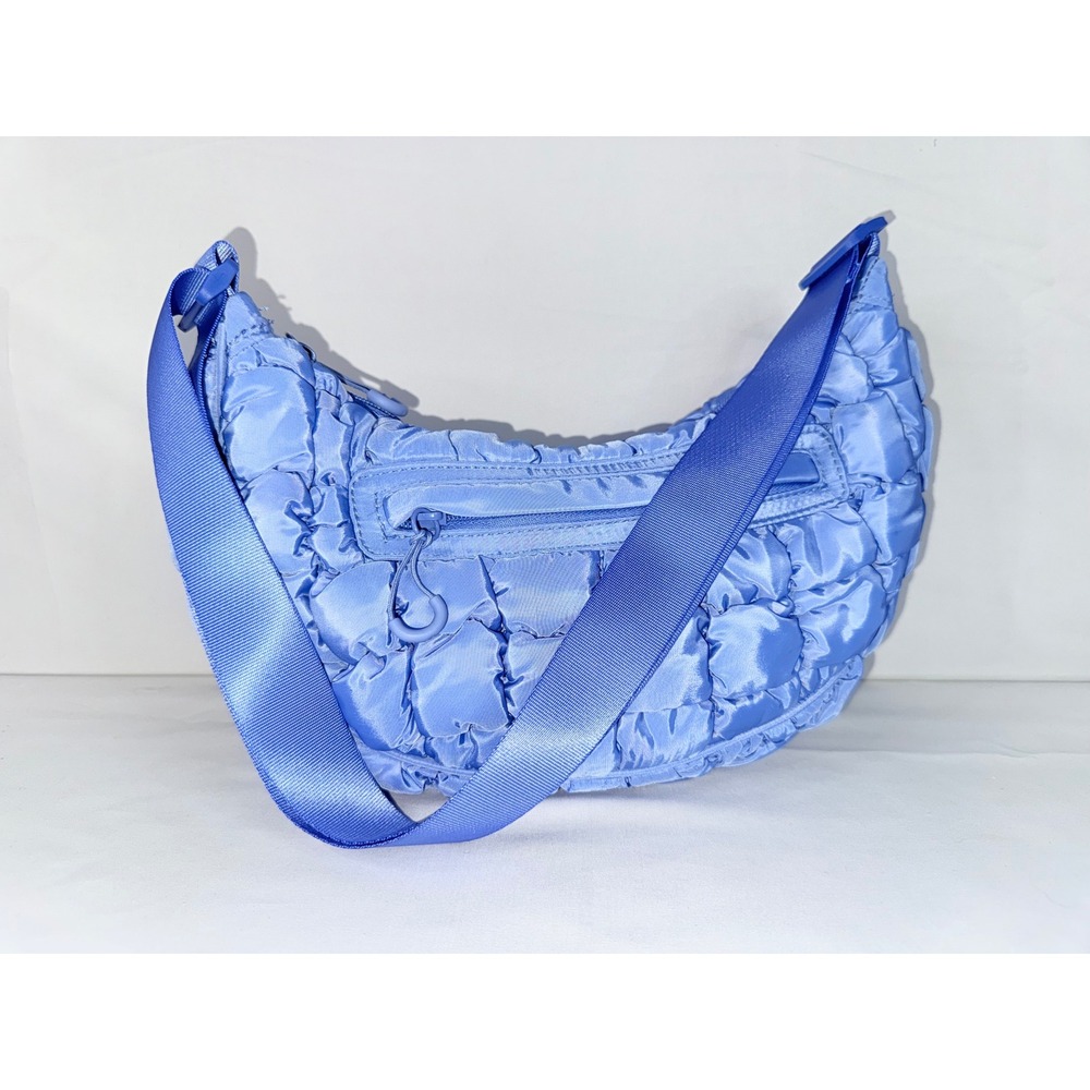 Wild Fable Blue Puffy Quilted Crescent Shoulder Bag Y2K Hobo Crossbody NWOT